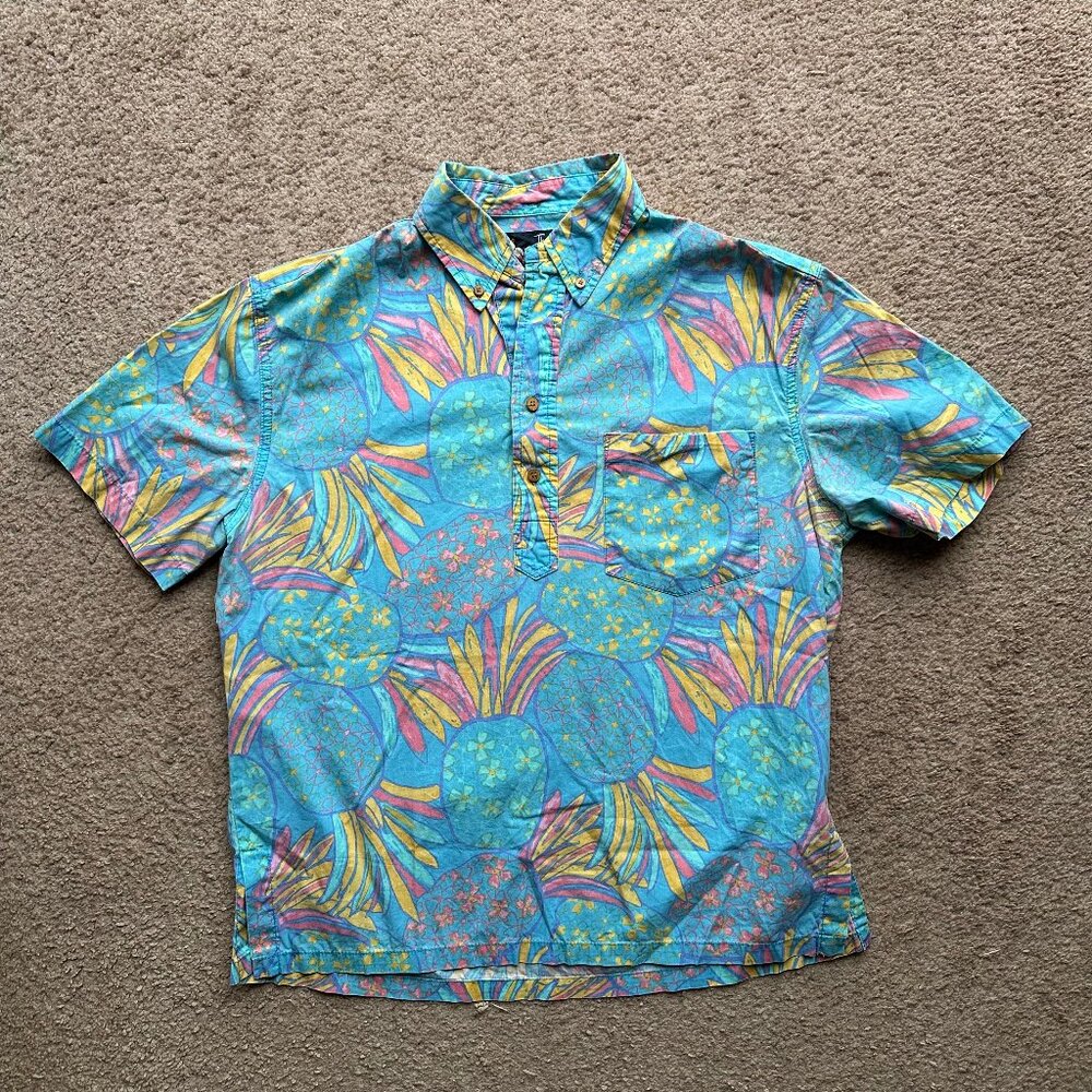 Chubbies Shirt Mens Small Button Down Short Sleeve The Nutter Pineapples Bright